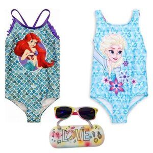 Disney NWT Toddler 2T Set of 2 Elsa Frozen & Ariel Little Mermaid Swim Sunglass